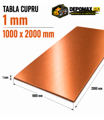 Tabla cupru 1mm – 1000 x 2000 mm – EN Cu-DHP